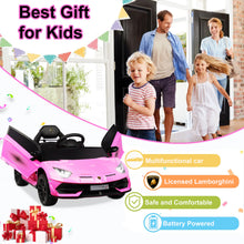 Load image into Gallery viewer, Lamborghini Kids Powered Ride on Car Toy with Remote Control, 12V Electric Vehicle Car for Girls Boys 3-5 Years Old, Sport Car w/ Bluetooth and Fours Wheels Shock Absorption