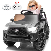 Load image into Gallery viewer, 12V Toyota Tacoma Ride On Car with Remote Control Battery Powered Ride on Toy with USB, AUX, MP3, FM Function and LED Light Kids Electric Vehicle for Boys Girls 3-5 Ages