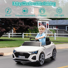 Load image into Gallery viewer, Ride on Toy Car Kids for Boys Girls, Licensed Audi SQ8 12V Ride on Cars with Remote Control, Battery Powered Electric Vehicle Car for Kids with Music, LED Lights, 3 Speed, 4 Wheeler, White
