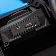 Load image into Gallery viewer, iRerts Blue 12V Battery Powered Ride on UTV Cars for Boys Girls, Kids Ride on Toys with Remote Control, Music, LED Light, USB, Bluetooth, 4 Wheels Kids Electric Vehicle for Christmas Birthday Gifts