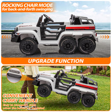 Load image into Gallery viewer, iRerts White 24V Battery Powered Ride on Cars with Remote Control, Ride on Pickup Trucks with Rocking Chair Mode, Parental Rear Seat, Music, USB/MP3 Port, Electric Cars for Kids Boys Girls 2-6 Ages