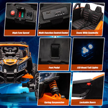 Load image into Gallery viewer, iRerts Orange 24V Battery Powered Ride on UTV Cars for Boys Girls, Kids Ride on Toys with Remote Control, Music, LED Light, USB, Bluetooth, Large Seat Kids Electric Vehicle for Christmas Birthday Gift