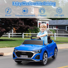 Load image into Gallery viewer, Ride on Toy Car Kids for Boys Girls, Licensed Audi SQ8 12V Ride on Cars with Remote Control, Battery Powered Electric Vehicle Car for Kids with Music, LED Lights, 3 Speed, 4 Wheeler, Blue