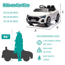 Load image into Gallery viewer, Ride on Toy Car Kids for Boys Girls, Licensed Audi SQ8 12V Ride on Cars with Remote Control, Battery Powered Electric Vehicle Car for Kids with Music, LED Lights, 3 Speed, 4 Wheeler, White