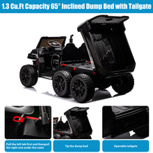 Load image into Gallery viewer, iRerts 2 Seater 24V Ride on Truck with Dump Bed, Battery Powered Ride on Car UTV with Remote Control for Boys Girls, 4WD 6 Wheels Ride on Tractor Toys with Bluetooth, Music, USB/TF Card Slots, Black