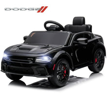 Load image into Gallery viewer, Dodge Charger Electric Ride on Car Toys for Boys, 12V Battery Powered Ride On Toys with Parent Remote Control, Electric Car for Kids 3-5 w/Music Player/LED Headlights/Safety Belt, Black