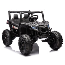 Load image into Gallery viewer, iRerts Black 24V Battery Powered Ride on UTV Cars for Boys Girls, 2 Seater Kids Ride on Toys with Remote Control, Music, LED Light, USB, Bluetooth, Kids Electric Vehicle for Christmas Birthday Gifts