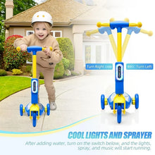 Load image into Gallery viewer, Electric Scooter Scooter for Kids, 3 Wheel Scooter for 3-6 Years Old Boys Girls, 6V Kid Scooter with Music, One Click Start, Steam Sprayer, 3 Colorful Front/Deck Light, Blue