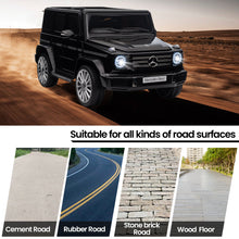 Load image into Gallery viewer, 24V Ride On Cars with Remote Control, Licensed Mercedes Benz G500 Kids Electric Car for Boys Girls Gifts, Battery Powered Ride on Trucks Toys with Bluetooth, MP3, Music, Led Lights, USB, Black