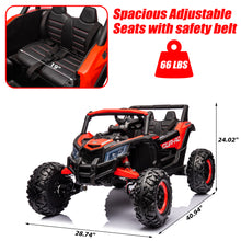Load image into Gallery viewer, iRerts Red 24V Battery Powered Ride on UTV Cars for Boys Girls, Kids Ride on Toys with Remote Control, Music, LED Light, USB, Bluetooth, Large Seat Kids Electric Vehicle for Christmas Birthday Gifts