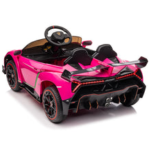 Load image into Gallery viewer, iRerts 12V Ride on Sports Cars with Remote Control, Lamborghini Poison Kids Ride on Vehicles Toys for Boys Girls 3-5 Years Old Gifts, Battery Powered Kids Electric Cars with Music, LED Light, Pink