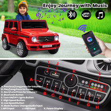 Load image into Gallery viewer, 24V Ride On Cars with Remote Control, Licensed Mercedes Benz G500 Kids Electric Car for Boys Girls Gifts, Battery Powered Ride on Trucks Toys with Bluetooth, MP3, Music, Led Lights, USB, Red