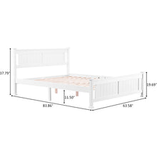 Load image into Gallery viewer, Queen Bed Frame with Headboard, White Queen Size Platform Bed Frame w/ Slats, Modern Queen Size Bed Frame for Kids Adults, Wood Platform Queen Bed Frame for Bedroom, No Box Spring Needed, R4983