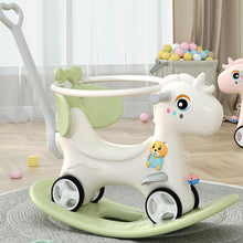 Load image into Gallery viewer, 4 in 1 Baby Rocking Horse, Toddler Push Car Baby Rocking Toy for Toddlers 1-3 Years Old, Ride on Toy with Detachable Balance Board and Footrest, Balance Bike with Push Handle, 1 Year Old Birthday Gift