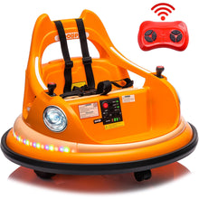 Load image into Gallery viewer, iRerts 12V Bumper Cars for Kids, Bumper Car Ride on with Remote Control, Battery Powered Kids Ride on Toys for 2-5 Year Old Boys Girls, Kids Electric Cars with Bluetooth, Music, LED Light, Orange