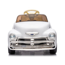 Load image into Gallery viewer, iRerts White 12V Chevrolet 3100 Powered Ride on Cars with Remote Control, Electric Car for Kids with Bluetooth, Music, USB Port, LED Light, 4 Wheels Kids Ride on Toys for Toddlers Boys Girls 3-6 Ages