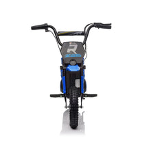 Load image into Gallery viewer, iRerts 24V Ride On Motocross Motorcycle, Kids Electric Dirt Bike for Boys 8-12, Kids Motorcycle with Dual Suspension, MP3 Player, Speeds up to 14.29MPH, Blue