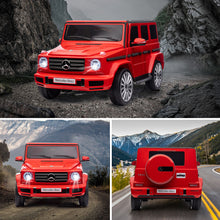 Load image into Gallery viewer, 24V Ride On Cars with Remote Control, Licensed Mercedes Benz G500 Kids Electric Car for Boys Girls Gifts, Battery Powered Ride on Trucks Toys with Bluetooth, MP3, Music, Led Lights, USB, Red