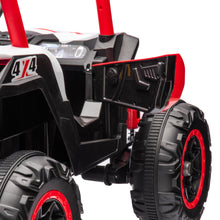 Load image into Gallery viewer, iRerts Red 24V Battery Powered Ride on UTV Cars for Boys Girls, 2 Seater Kids Ride on Toys with Remote Control, Music, LED Light, USB, Bluetooth, Kids Electric Vehicle for Christmas Birthday Gifts