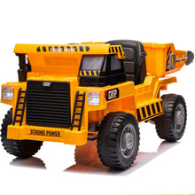 Load image into Gallery viewer, iRerts Ride on Dump Truck for Boys, 12V Ride on Car with Remote Control, 4 Wheel Construction Vehicles with Electric Dump Bed and Shovel, Powered Ride on Toys with Bluetooth, Music, USB Port, Yellow
