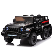 Load image into Gallery viewer, iRerts Black 24V Battery Powered Ride on Cars with Remote Control, Ride on Pickup Trucks with Rocking Chair Mode, Parental Rear Seat, Music, USB/MP3 Port, Electric Cars for Kids Boys Girls 2-6 Ages