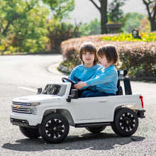 Load image into Gallery viewer, iRerts 12V Battery Powered Ride on Cars with Remote Control, Licensed Chevrolet Silverado 2 Seater Kids Electric Cars for 2-6 Ages Kids Gift, Ride On Toy with Music, MP3/USB/AUX Port, LED Light, White