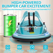 Load image into Gallery viewer, iRerts 12V Bumper Cars for Kids, Bumper Car Ride on with Remote Control, Battery Powered Kids Ride on Toys for 2-5 Year Old Boys Girls, Kids Electric Cars with Bluetooth, Music, LED Light, Blue