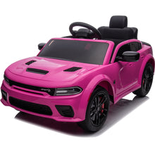 Load image into Gallery viewer, Kids Electric Cars With Remote Control, Licensed Dodge Charger 12V Ride on Cars for Boys Girls, Battery Powered Ride on Toys with Bluetooth, USB, MP3, 4 Wheel Suspension, Pink
