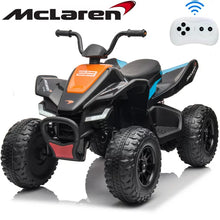 Load image into Gallery viewer, Licensed McLaren Kids Ride on ATV Car, 12V Powered Ride on Toy with Remote Control, 4 Wheels Suspension, Music play, Electric Vehicles for 3-8 Years Old Boys & Girls, Black