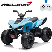 Load image into Gallery viewer, Licensed McLaren Kids Ride on ATV Car, 12V Powered Ride on Toy with Remote Control, 4 Wheels Suspension, Music play, Electric Vehicles for 3-8 Years Old Boys & Girls, Blue