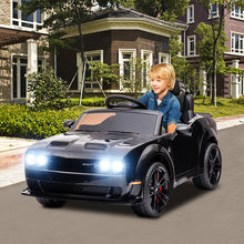 Load image into Gallery viewer, 12v Ride on Cars with Remote Control, Licensed Dodge Challenger Battery Powered Kids Electric Car, Ride on Toys for Kids Boys Girls 3-5 Ages Gift with Bluetooth, Music, USB/MP3 Port, LED Light, Black