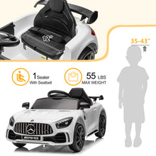Load image into Gallery viewer, iRerts White 12V Mercedes Benz Licensed Powered Ride on Cars with Remote Control, Lights, AUX/USB, Music, 4 Wheels Ride on Toys for Toddlers Kids Boys Girls, Kids Electric Cars for 3-5 Years Olds