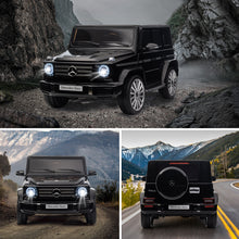 Load image into Gallery viewer, 24V Ride On Cars with Remote Control, Licensed Mercedes Benz G500 Kids Electric Car for Boys Girls Gifts, Battery Powered Ride on Trucks Toys with Bluetooth, MP3, Music, Led Lights, USB, Black