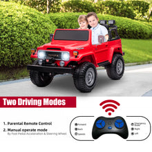 Load image into Gallery viewer, 24V Ride on Cars 2 Seater, Licensed Toyota FJ40 Ride on Toys with Remote Control, Kids Electric Vehicle with Bluetooth, FM Radio, USB, Music, Gifts for 3-6 Years Old Boys Girls, Red