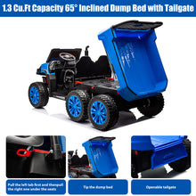 Load image into Gallery viewer, iRerts 2 Seater 24V Ride on Truck with Dump Bed, Battery Powered Ride on Car UTV with Remote Control for Boys Girls, 4WD 6 Wheels Ride on Tractor Toys with Bluetooth, Music, USB/TF Card Slots, Blue