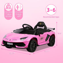 Load image into Gallery viewer, iRerts Pink 24V Lamborghini Xago Battery Powered Ride On Cars with Remote Control for Boys Girls Gifts, Kids Ride on Toys with Bluetooth, Music, MP3, USB, LED lights