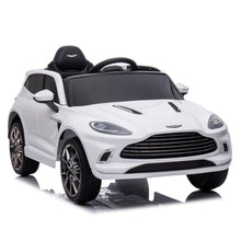 Load image into Gallery viewer, Powered Ride on Cars for kids, 12V Licensed Aston Martin Battery Powered Ride on Toys with Remote Control, MP3 Player, LED Headlights, Safety Belt, 4 Wheeler, Electric Car for Kids 3-5 Boy Girl, White