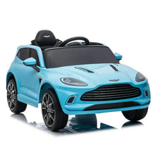 Load image into Gallery viewer, Powered Ride on Cars for kids, 12V Licensed Aston Martin Battery Powered Ride on Toys with Remote Control, MP3 Player, LED Headlights, Safety Belt, 4 Wheeler, Electric Car for Kids 3-5 Boy Girl, White