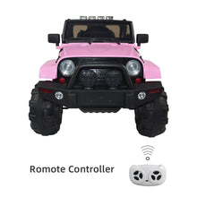 Load image into Gallery viewer, iRerts Pink 24V Battery Powered Ride on Cars with Remote Control, Ride on Pickup Trucks with Rocking Chair Mode, Parental Rear Seat, Music, USB/MP3 Port, Electric Cars for Kids Boys Girls 2-6 Ages