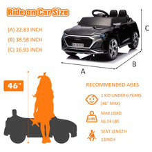 Load image into Gallery viewer, Ride on Toy Car Kids for Boys Girls, Licensed Audi SQ8 12V Ride on Cars with Remote Control, Battery Powered Electric Vehicle Car for Kids with Music, LED Lights, 3 Speed, 4 Wheeler, Black