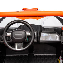 Load image into Gallery viewer, iRerts Orange 24V Battery Powered Ride on UTV Cars for Boys Girls, 2 Seater Kids Ride on Toys with Remote Control, Music, LED Light, USB, Bluetooth, Kids Electric Vehicle for Christmas Birthday Gifts