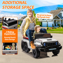 Load image into Gallery viewer, iRerts White 24V Battery Powered Ride on Cars with Remote Control, Ride on Pickup Trucks with Rocking Chair Mode, Parental Rear Seat, Music, USB/MP3 Port, Electric Cars for Kids Boys Girls 2-6 Ages