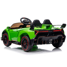 Load image into Gallery viewer, iRerts 12V Ride on Sports Cars with Remote Control, Lamborghini Poison Kids Ride on Vehicles Toys for Boys Girls 3-5 Years Old Gifts, Battery Powered Kids Electric Cars with Music, LED Light, Green
