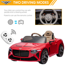 Load image into Gallery viewer, 12V Ride On Car with Remote Control, Licensed Bentley Mulsanne Kids Electric Car with Bluetooth, Music, USB, MP3, LED Light, Battery Powered Electric Ride On Vehicle for Boy Girl Birthday Gift, Red