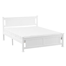 Load image into Gallery viewer, Queen Bed Frame with Headboard, White Queen Size Platform Bed Frame w/ Slats, Modern Queen Size Bed Frame for Kids Adults, Wood Platform Queen Bed Frame for Bedroom, No Box Spring Needed, R4983