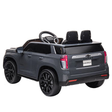 Load image into Gallery viewer, iRerts 12V Battery Powered Ride on Cars with Remote Control, Licensed Chevrolet Tahoe Kids Electric Cars for 3-6 Ages Kids Gift, Ride On Toy with Bluetooth, Music, MP3/USB/AUX Port, LED Light, Gray