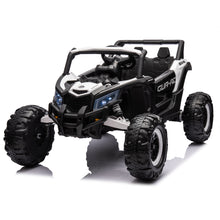 Load image into Gallery viewer, iRerts White 12V Battery Powered Ride on UTV Cars for Boys Girls, Kids Ride on Toys with Remote Control, Music, LED Light, USB, Bluetooth, 4 Wheels Kids Electric Vehicle for Christmas Birthday Gifts