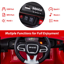 Load image into Gallery viewer, Kids Electric Cars With Remote Control, Licensed Dodge Charger 12V Ride on Cars for Boys Girls, Battery Powered Ride on Toys with Bluetooth, USB, MP3, 4 Wheel Suspension, Red
