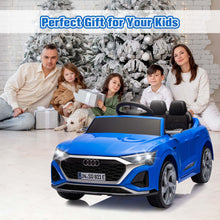 Load image into Gallery viewer, Ride on Toy Car Kids for Boys Girls, Licensed Audi SQ8 12V Ride on Cars with Remote Control, Battery Powered Electric Vehicle Car for Kids with Music, LED Lights, 3 Speed, 4 Wheeler, Blue