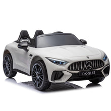 Load image into Gallery viewer, 24V Ride on Cars with Remote Control, Mercedes-Benz SL63 Ride on Toys with Bluetooth Music, LED Light, 4 Wheels Suspension, Battery Powered Electric Car for Kids Boys Girls 3-8 Years Old Gifts, White